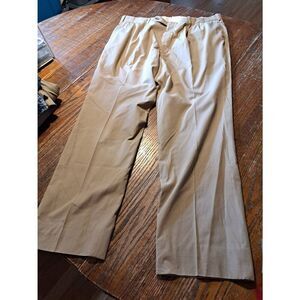 38x32 Tan Khaki Pleated Front and Leg Dress Pants with Pockets and Belt Loops